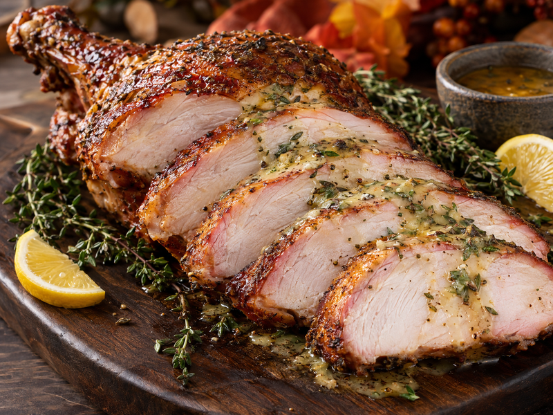 Smoked Turkey Breast with Black Blend BBQ Rub